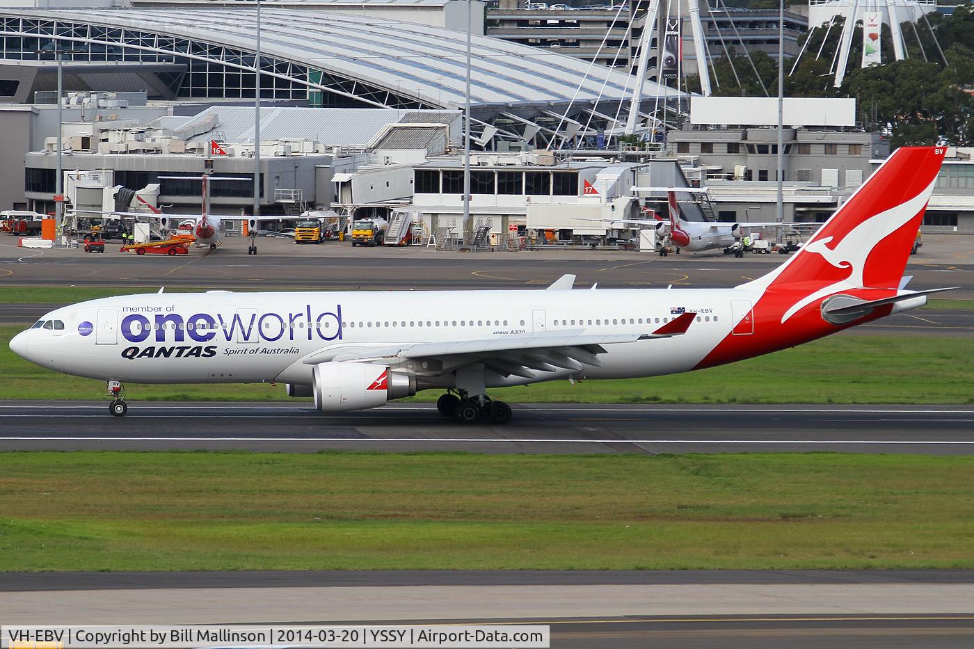 VH-EBV, 2012 Airbus A330-202 C/N 1365, rolling thru to the end
