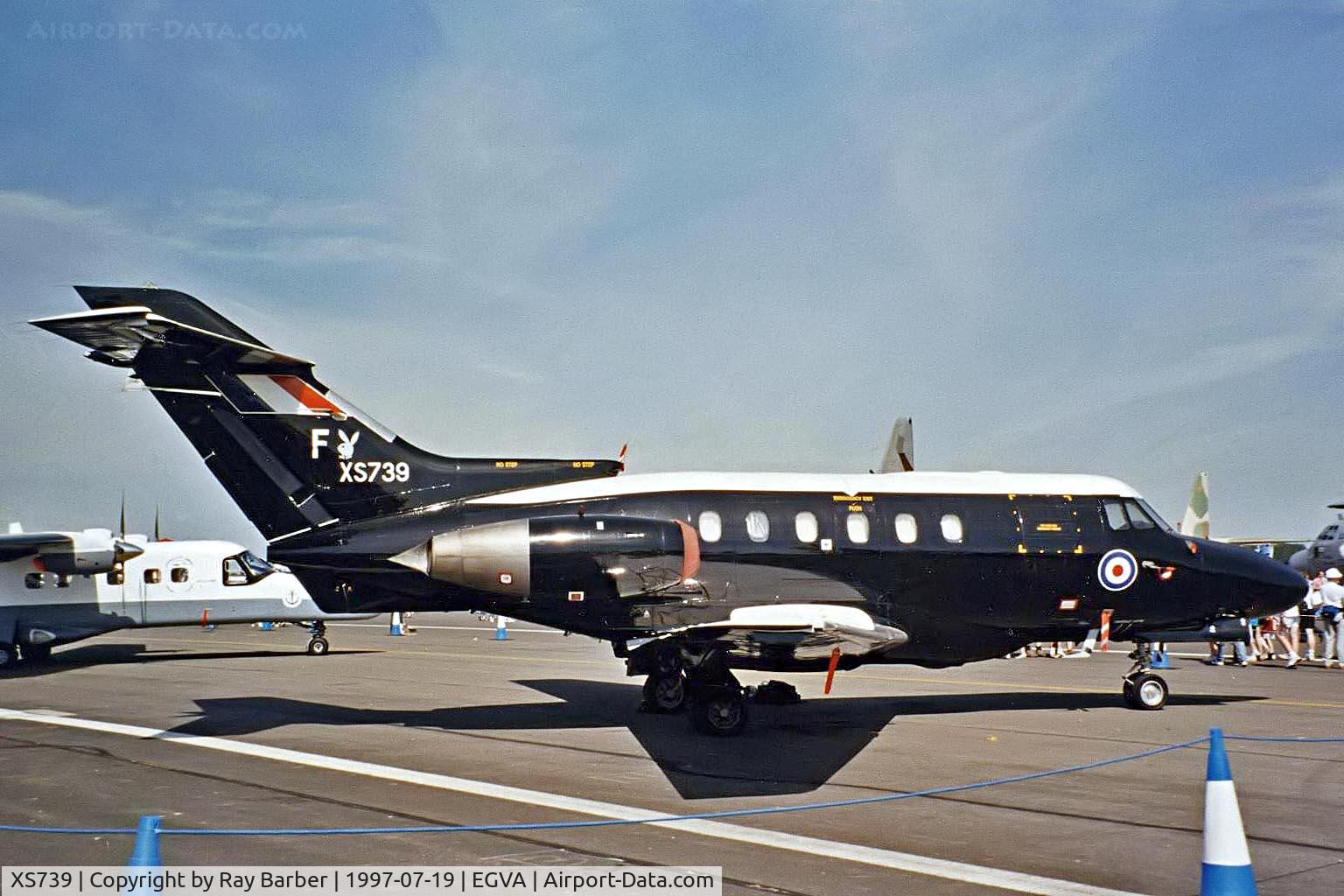 XS739, 1966 Hawker Siddeley HS.125 Dominie T.1 C/N 25081, Hawker-Siddeley 125 Dominie T.1 [25081] (Royal Air Force) RAF Fairford~G 19/07/1997
