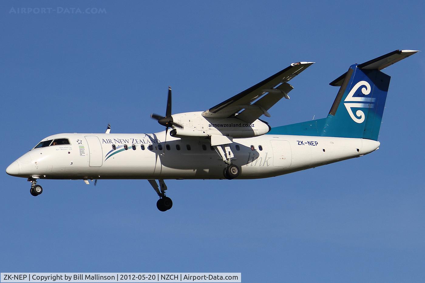 ZK-NEP, 2006 De Havilland Canada DHC-8-311Q Dash 8 C/N 634, finals to 02