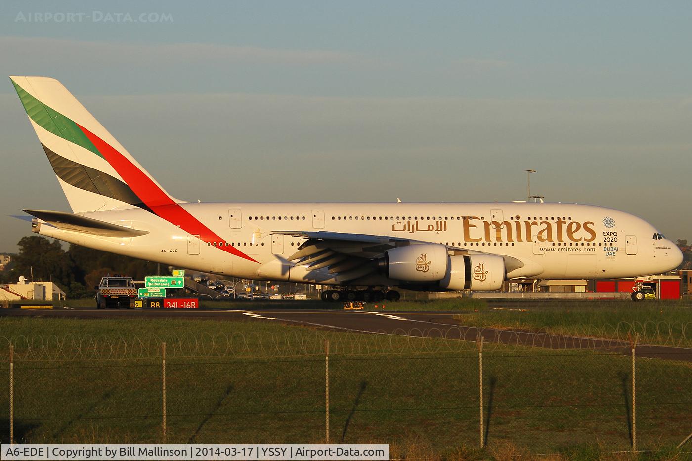 A6-EDE, 2008 Airbus A380-861 C/N 017, in from DBX
