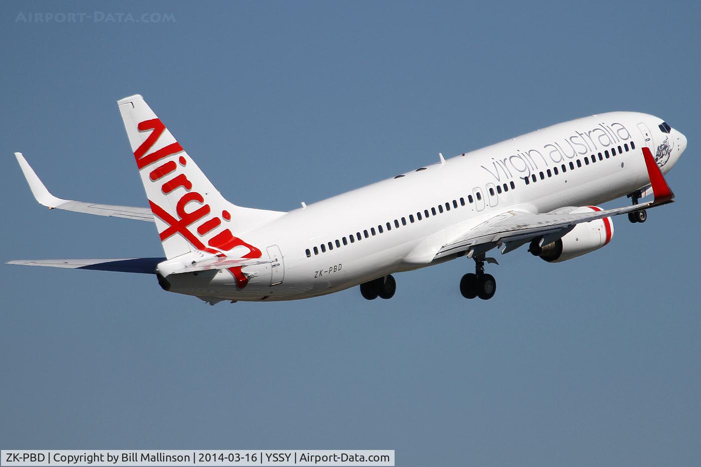 ZK-PBD, 2004 Boeing 737-8FE C/N 33996, away from 34L