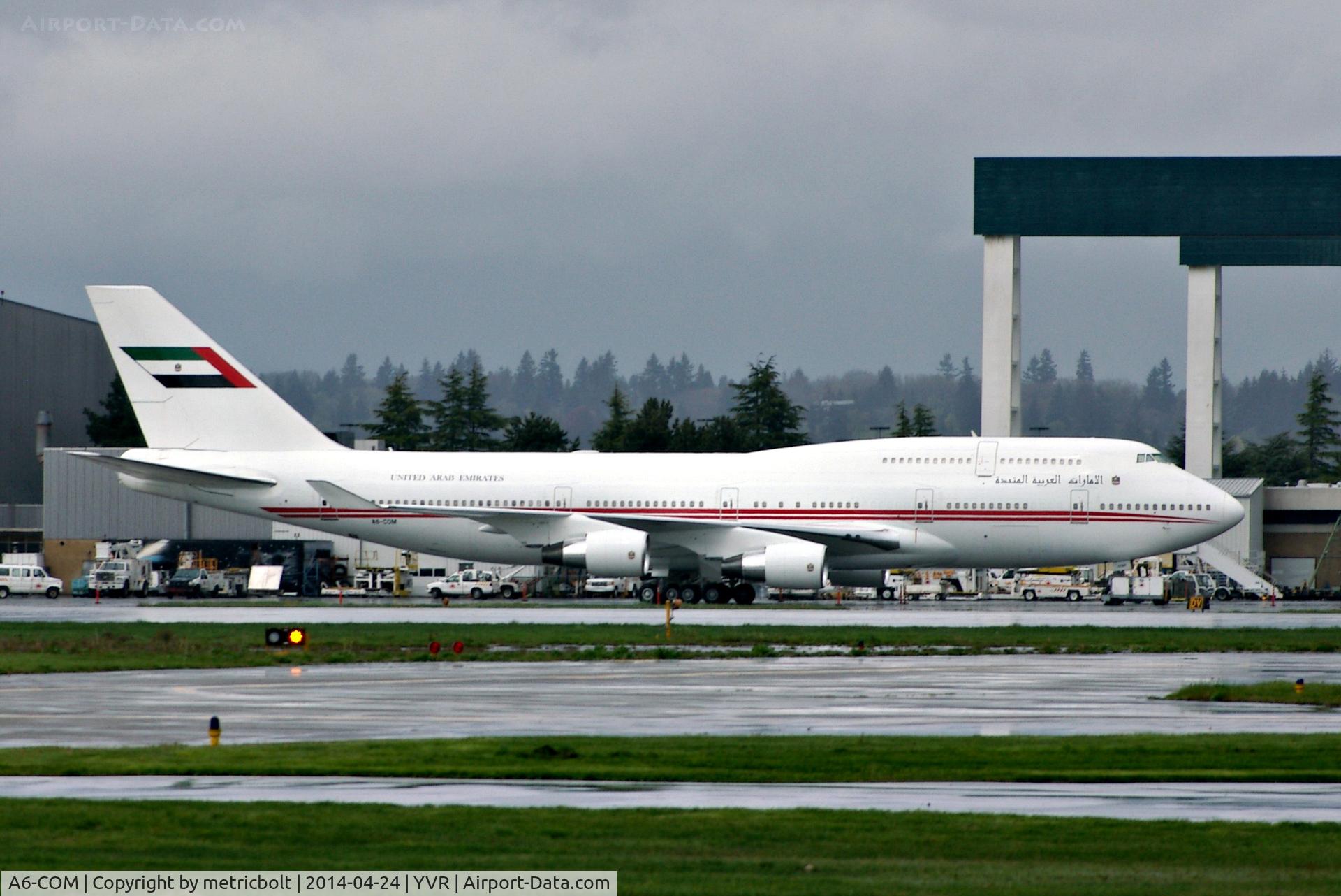 A6-COM, 1991 Boeing 747-433 C/N 25074, At YVR