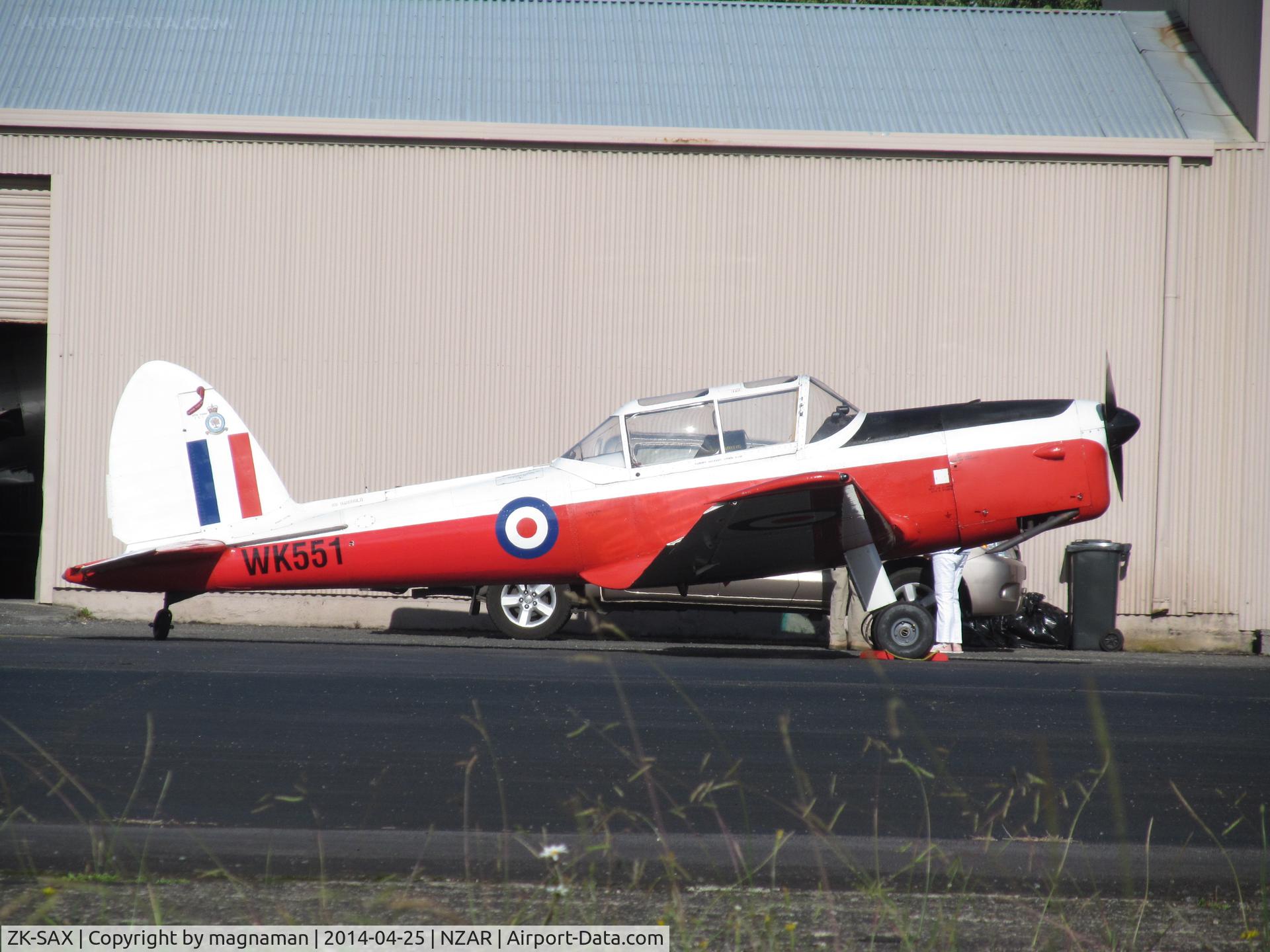 ZK-SAX, De Havilland DHC-1 Chipmunk T.10 C/N C1/0566, Out on ANZAC day duties