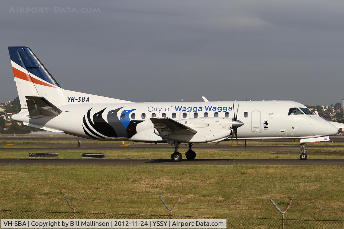 VH-SBA, 1992 Saab 340B C/N 340B-311, taxiing from 34R