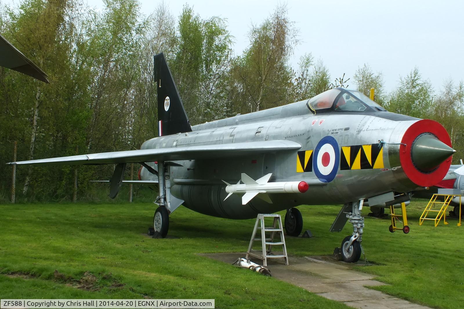 ZF588, English Electric Lightning F.53 C/N 95300, Preserved at the East Midlands Aeropark
