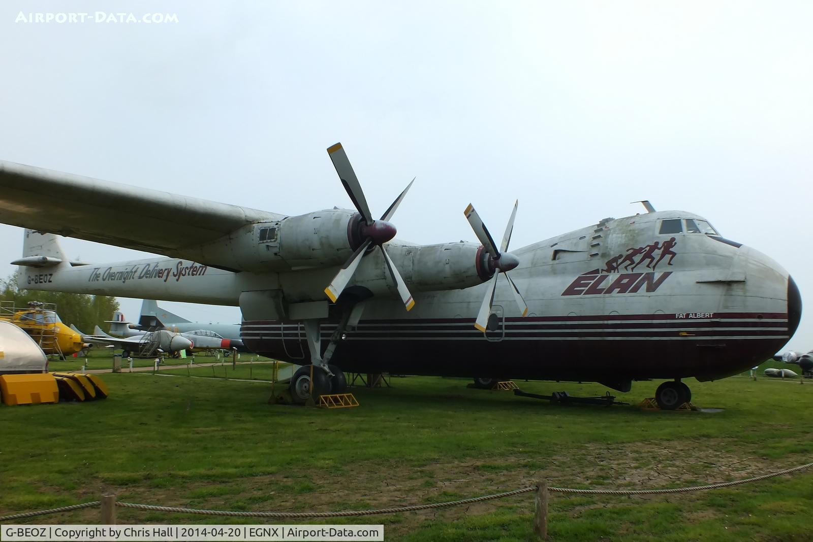 G-BEOZ, 1960 Armstrong Whitworth AW650 Argosy 101 C/N 6660, Preserved at the East Midlands Aeropark