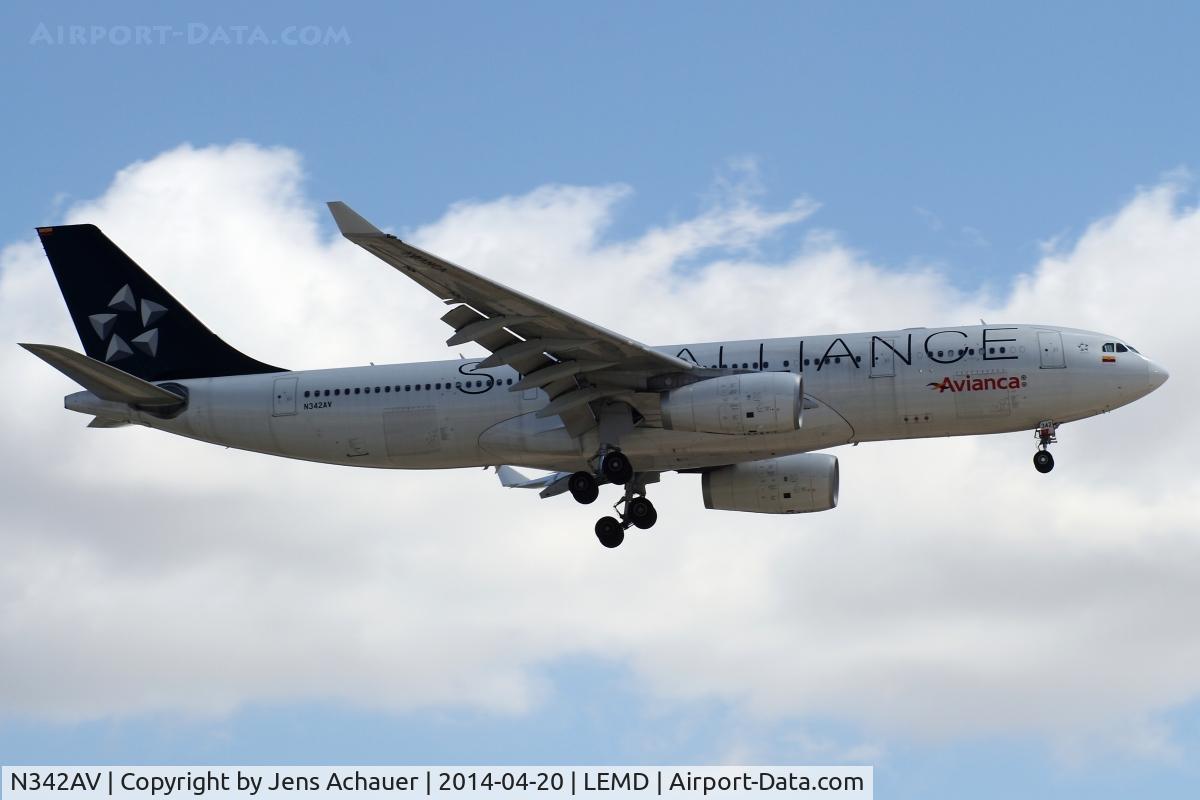 N342AV, 2012 Airbus A330-243 C/N 1342, Approaching rwy after flight from Colombia