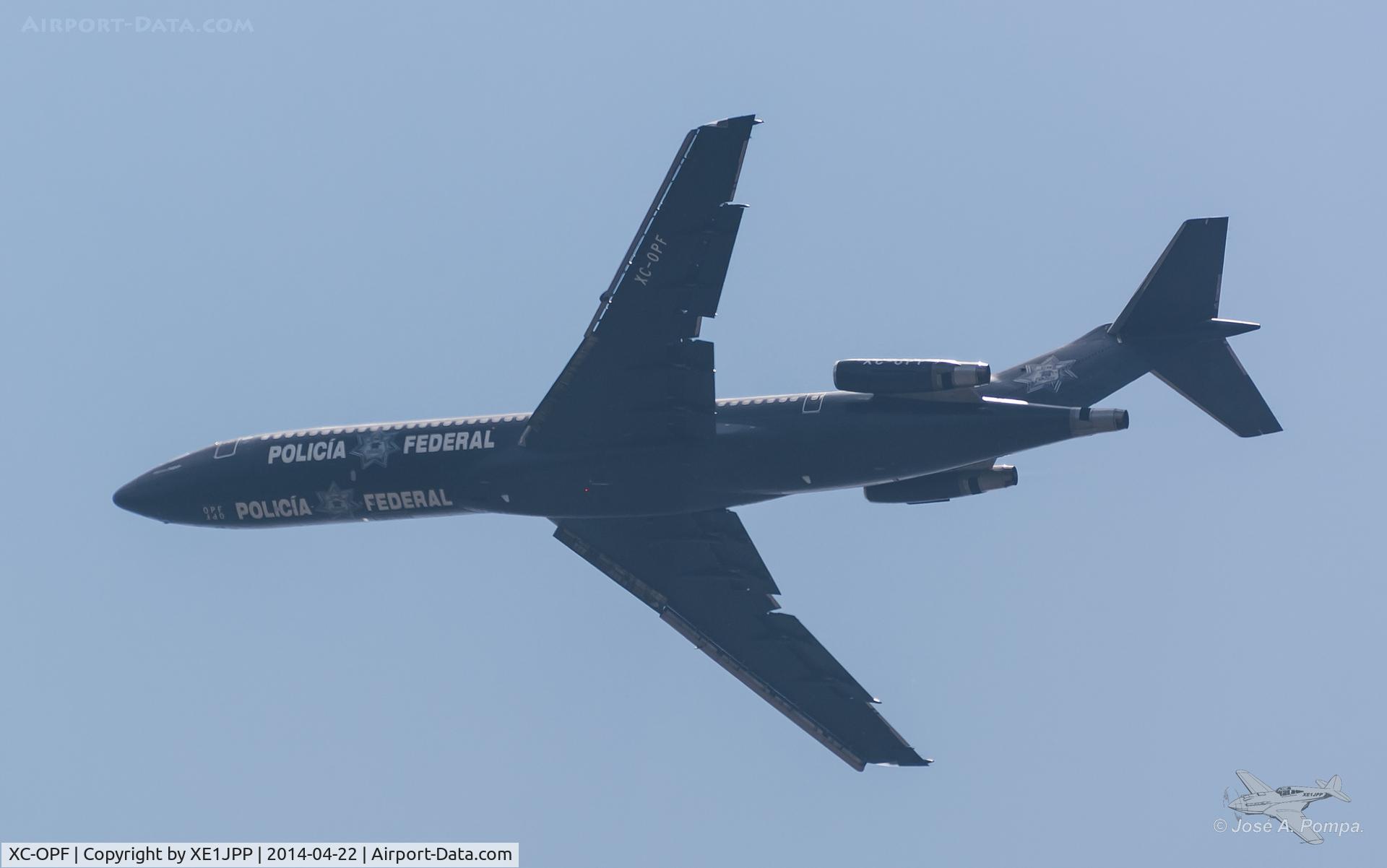 XC-OPF, 1981 Boeing 727-264 C/N 22676, Flying over Mexico City in approach to MMMX