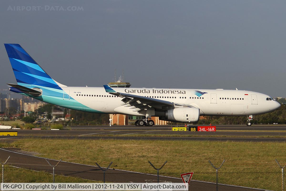 PK-GPO, 2011 Airbus A330-243 C/N 1288, landed on 34L