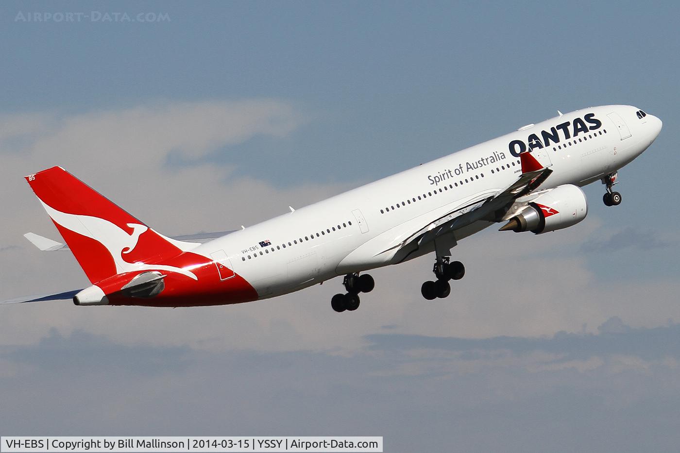 VH-EBS, 2011 Airbus A330-202 C/N 1258, away from 34L