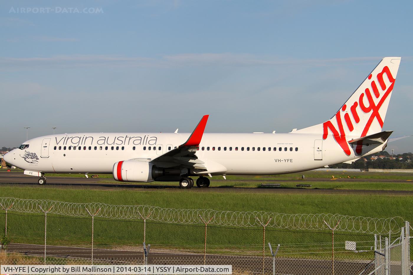 VH-YFE, 2011 Boeing 737-81D C/N 39414, taxiing to 34R