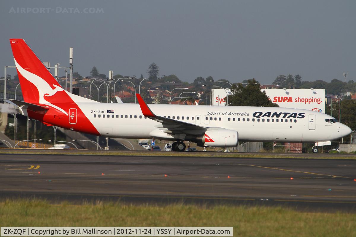 ZK-ZQF, 2011 Boeing 737-838 C/N 34204, taxiing from 34L