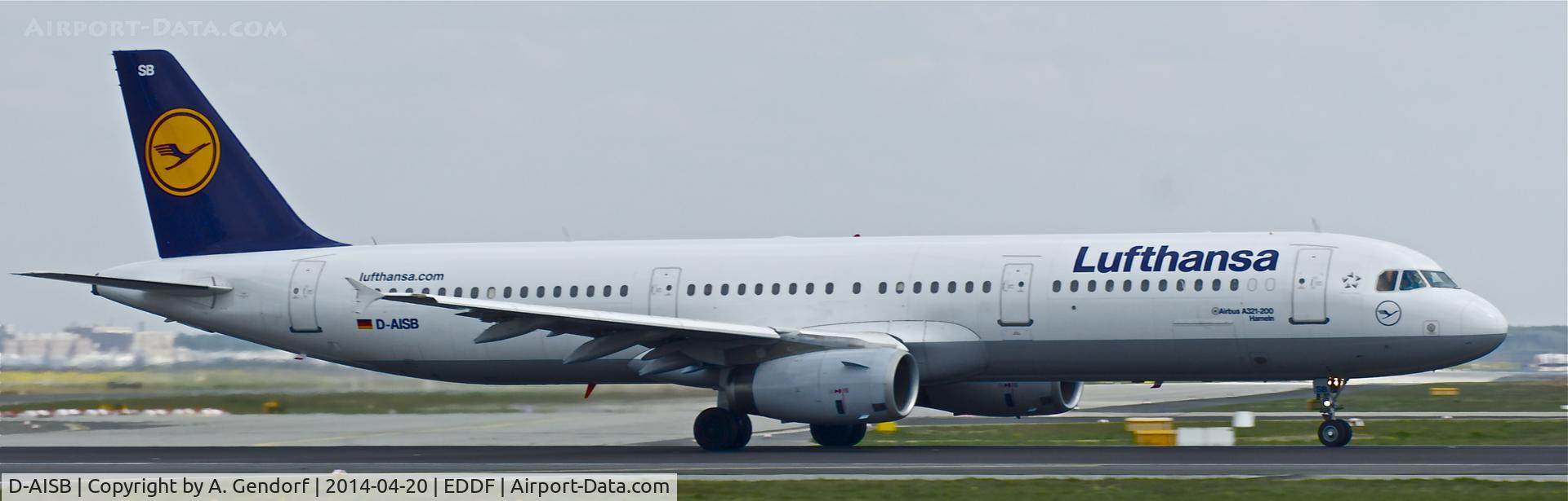 D-AISB, 1999 Airbus A321-231 C/N 1080, Lufthansa, is here speeding up on RWY 18 at Frankfurt  Rhein/Main Int'l(EDDF)