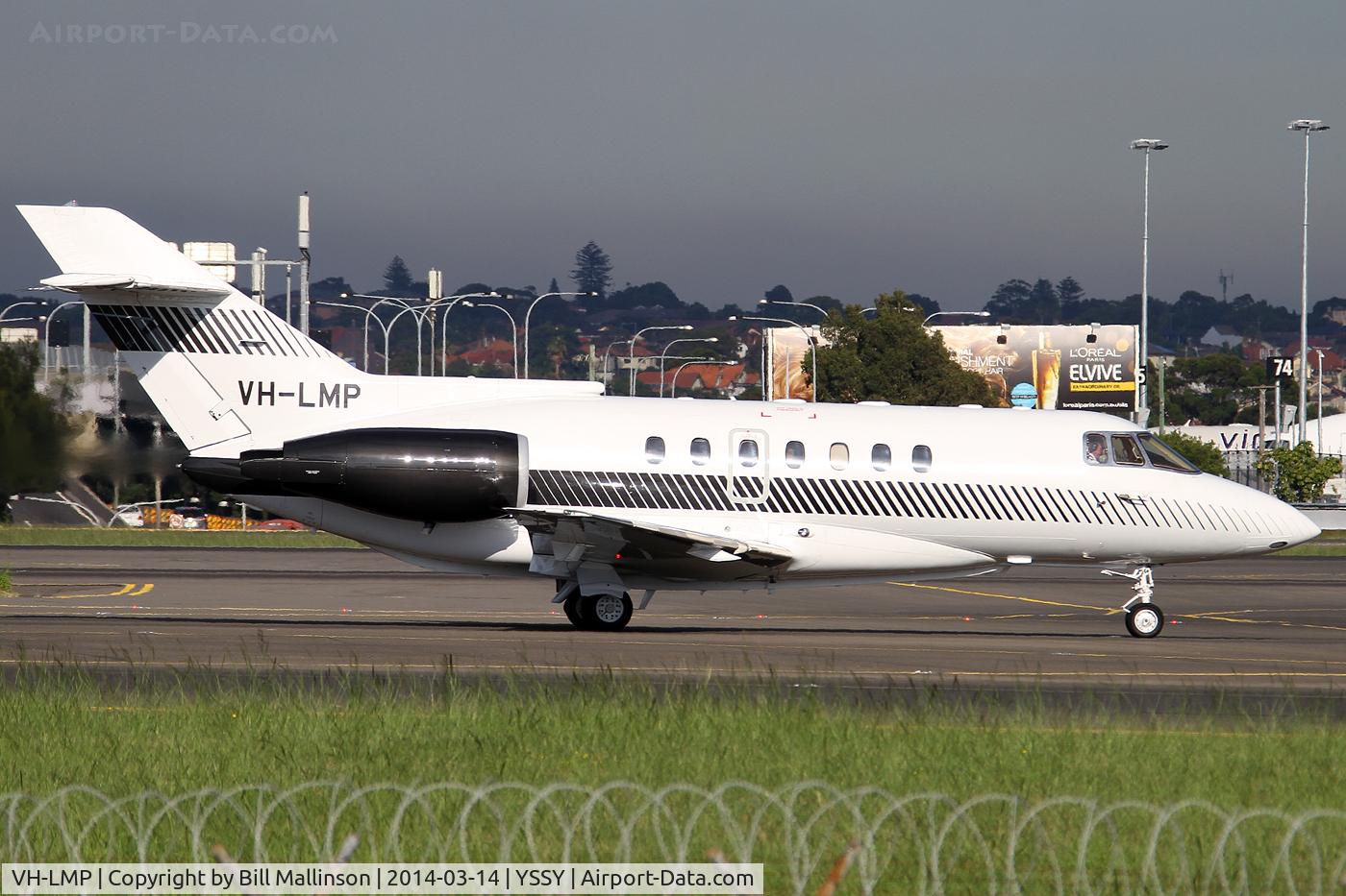 VH-LMP, 1992 British Aerospace BAe.125-1000B C/N 259022, taxiing from 34R