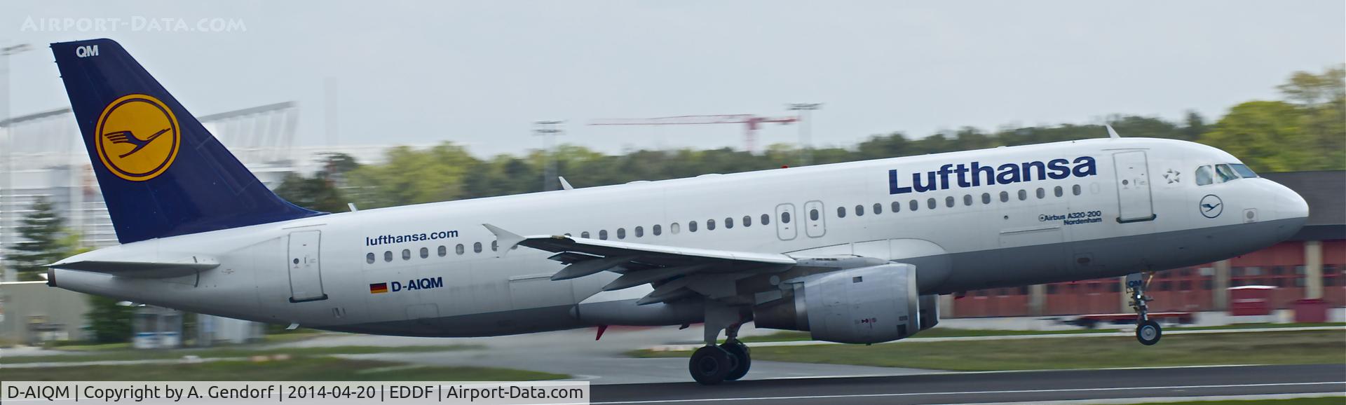 D-AIQM, 1991 Airbus A320-211 C/N 0268, Lufthansa, is here rotating off Frankfurt Rhein/Main Int'l(EDDF)