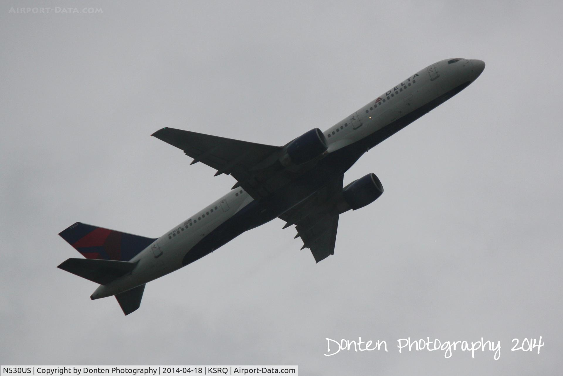 N530US, 1988 Boeing 757-251 C/N 23845, Delta Flight 1922 (N530US) departs Sarasota-Bradenton International Airport enroute to Hartsfield-Jackson Atlanta International Airport