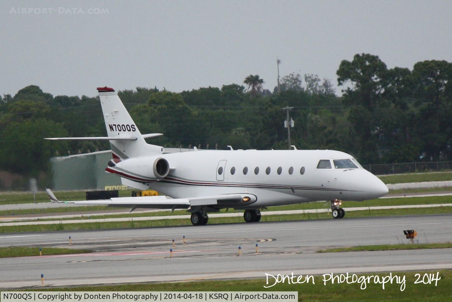 N700QS, 2001 Israel Aircraft Industries IAI-1126 Galaxy C/N 052, NetJets Flight 700 (N700QS) arrives at Sarasota-Bradenton International Airport following a flight from Philadelphia International Airport