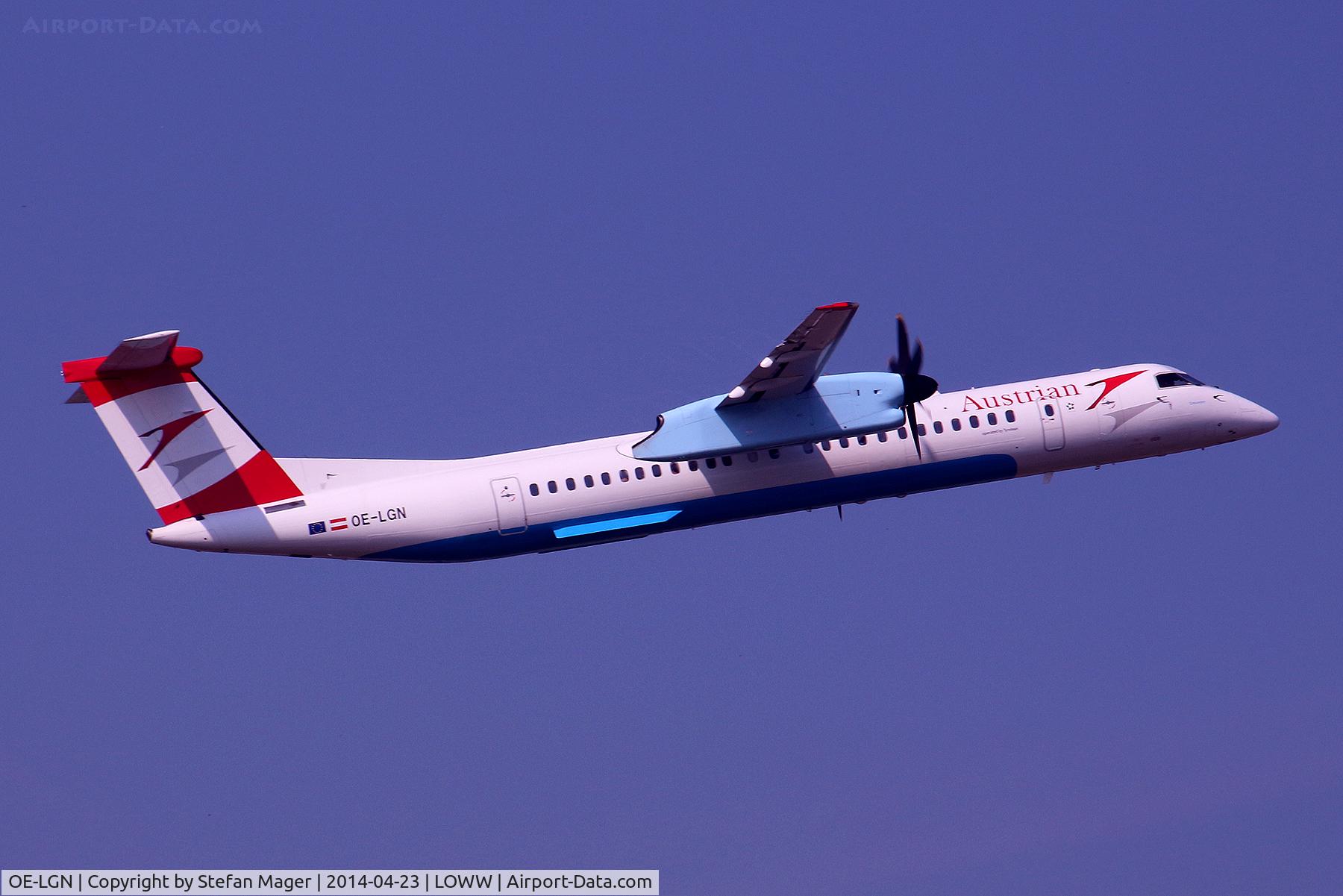 OE-LGN, 2010 De Havilland Canada DHC-8-402Q Dash 8 C/N 4326, Austrian DH8/4 after departure @ VIE