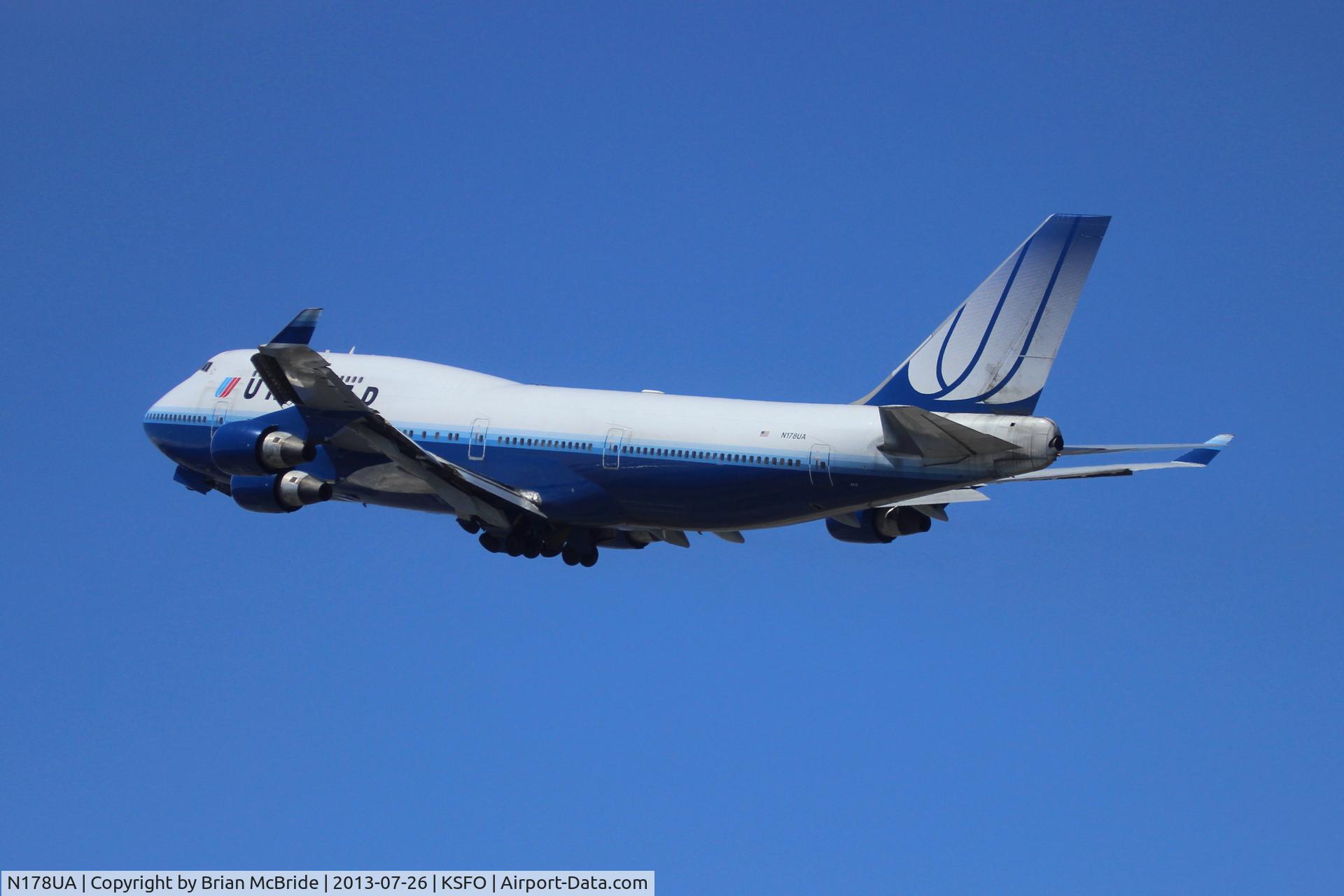N178UA, 1990 Boeing 747-422 C/N 24385, United Airlines.747-422. N178UA 8478 cn 24385 820. San Francisco - International (SFO KSFO). Image © McBride. 26 July 2013