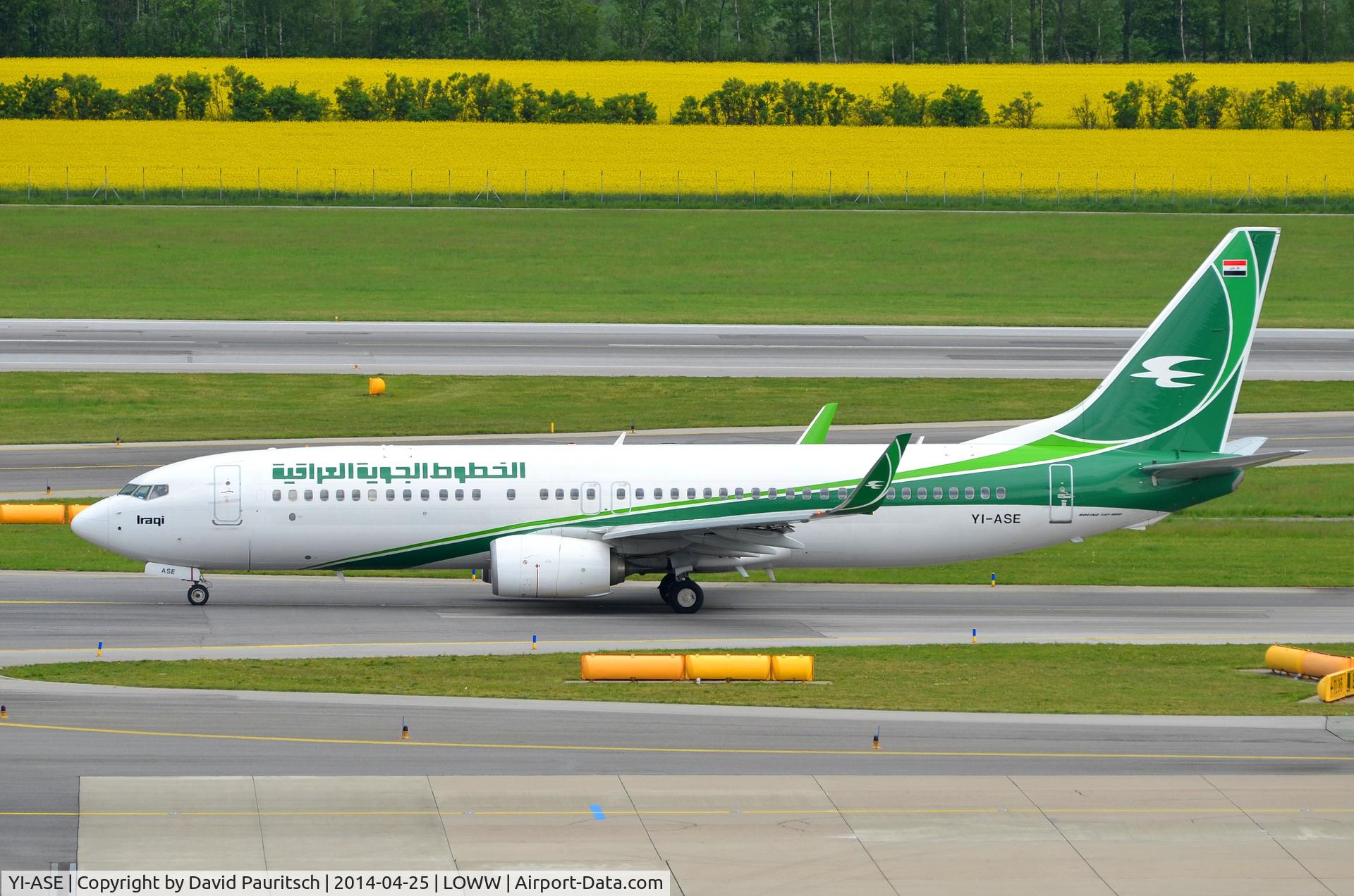 YI-ASE, 2013 Boeing 737-81Z C/N 40104, Iraqi Airways INAGURAL Landing at Vienna