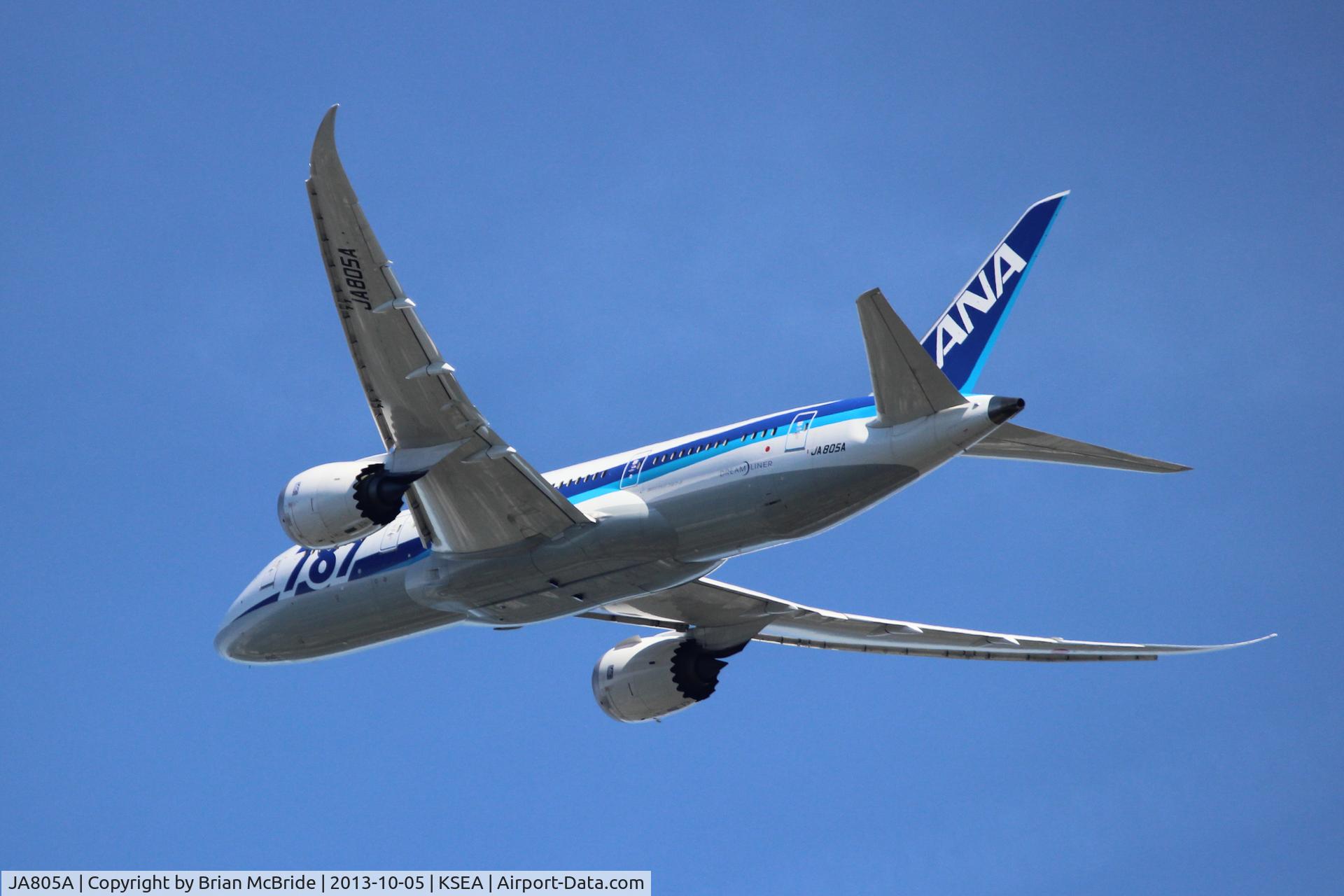 JA805A, 2010 Boeing 787-8 Dreamliner C/N 34514, All Nippon Airways - ANA. 787-881 Dreamliner. JA805A cn 34514 31. Seattle Tacoma - International (SEA KSEA). Image © Brian McBride. 05 October 2013