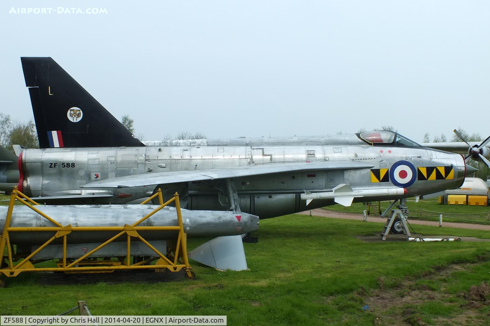 ZF588, English Electric Lightning F.53 C/N 95300, Preserved at the East Midlands Aeropark