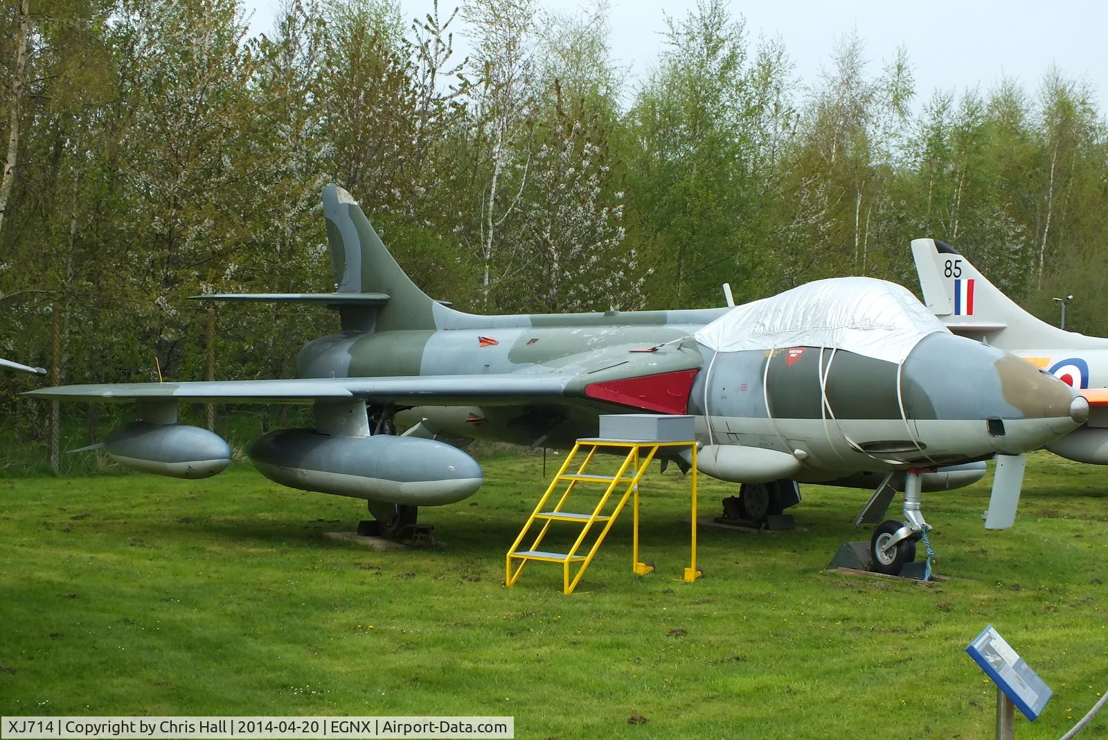 XJ714, 1957 Hawker Hunter FR.10 C/N 41H/688089, Composite airframe built from unwanted spares from WT684, XF383, XM126, XG226, PH-NLH & ET-272, Preserved at the East Midlands Aeropark