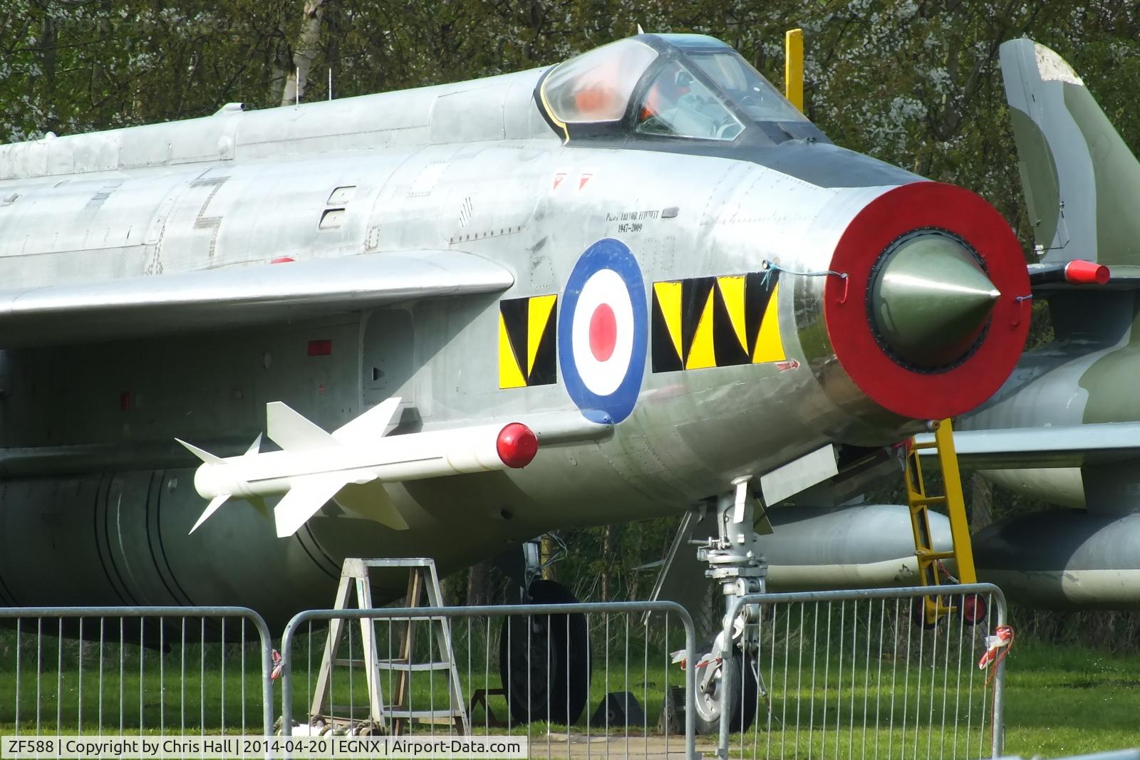 ZF588, English Electric Lightning F.53 C/N 95300, Preserved at the East Midlands Aeropark