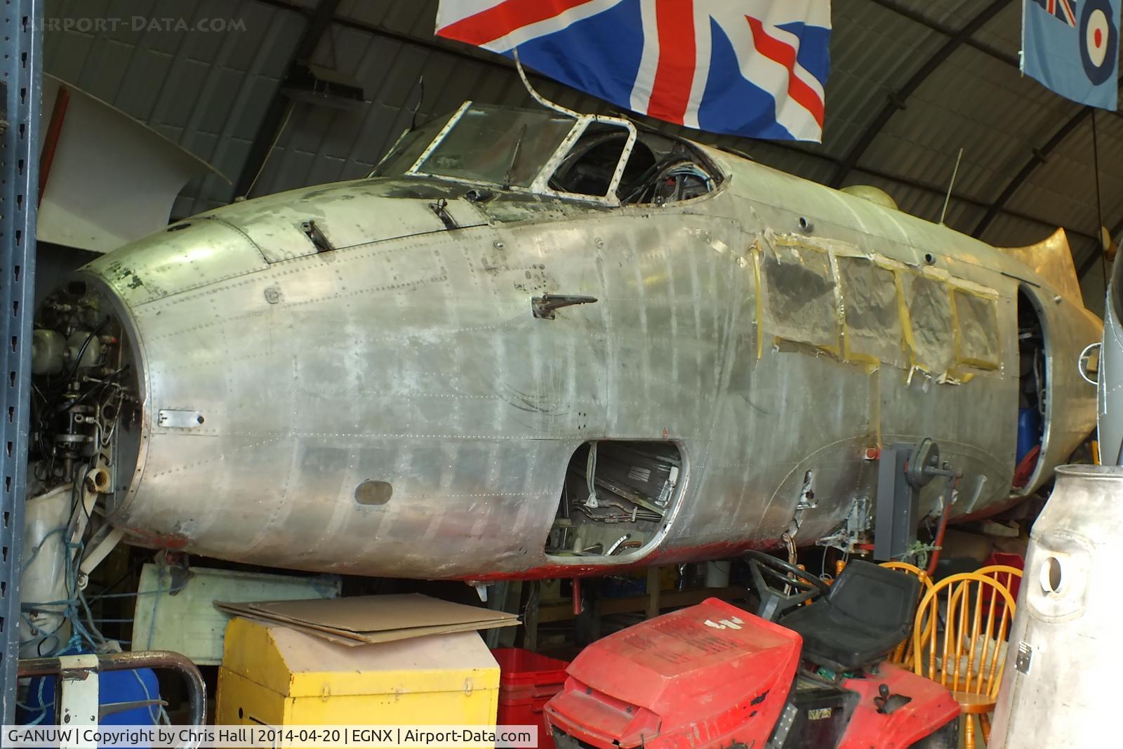 G-ANUW, 1955 De Havilland DH-104 Dove 6 C/N 04458, undergoing restoration at the East Midlands Aeropark