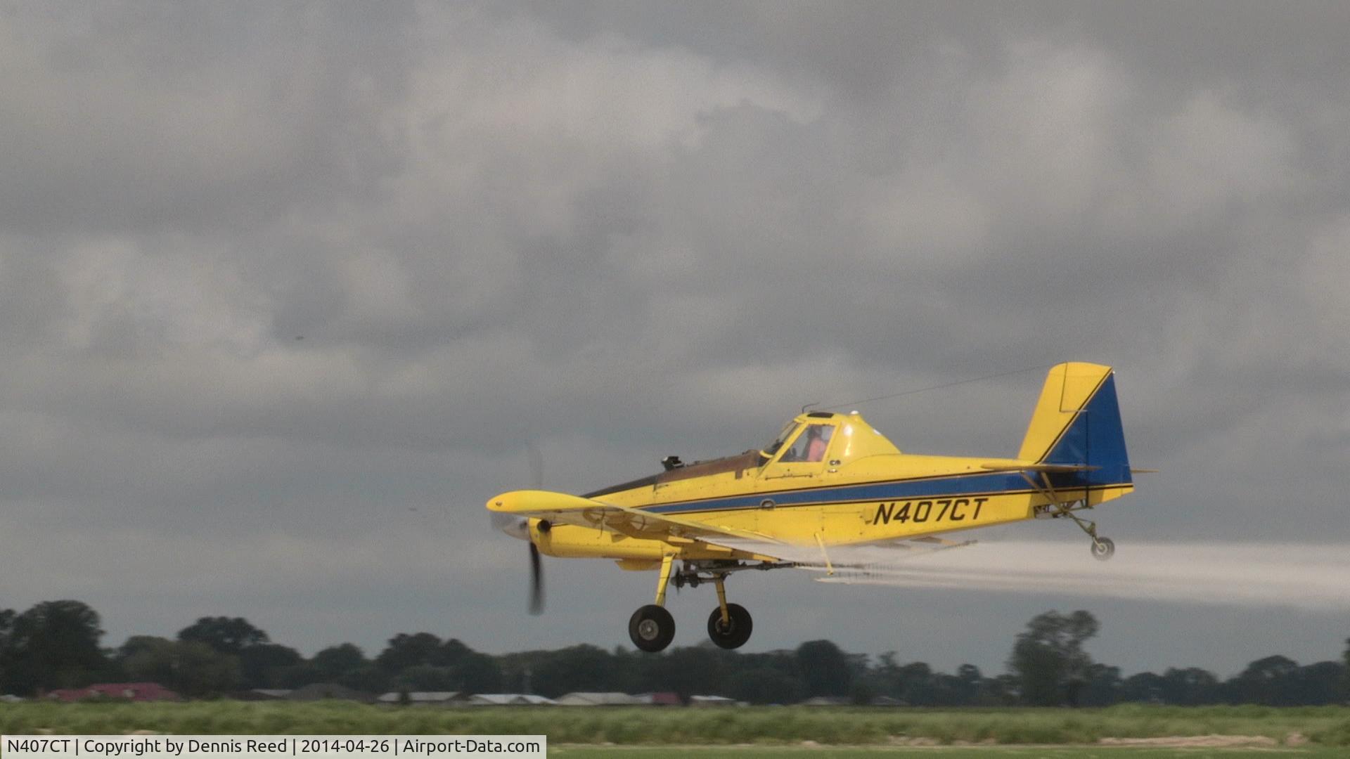 N407CT, Air Tractor Inc AT-502 C/N 502-0076, Dusting along Te Mamou Road, Ville Platte, La