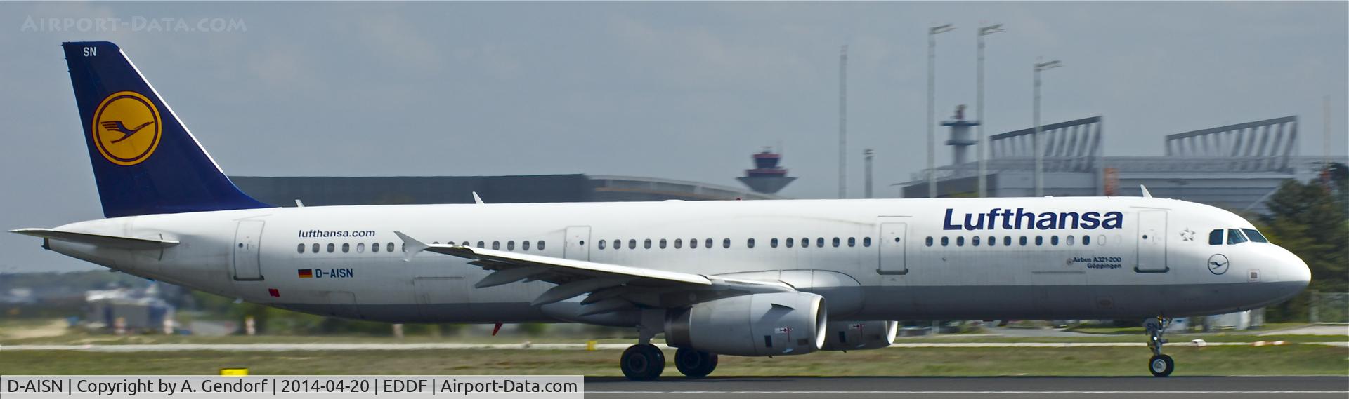 D-AISN, 2008 Airbus A321-231 C/N 3592, Lufthansa, departure from Frankfurt Rhein/Main Int'l(EDDF) via RWY 18 bound for Malaga(LEMP)