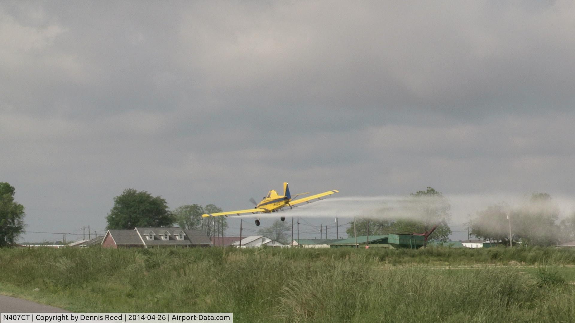 N407CT, Air Tractor Inc AT-502 C/N 502-0076, Dusting along Te Mamou Road, Ville Platte, La