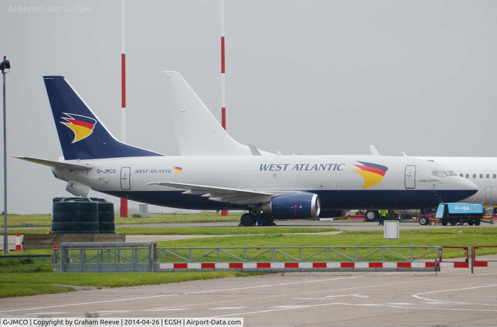 G-JMCO, 1986 Boeing 737-3T0F C/N 23569, Parked at Norwich.