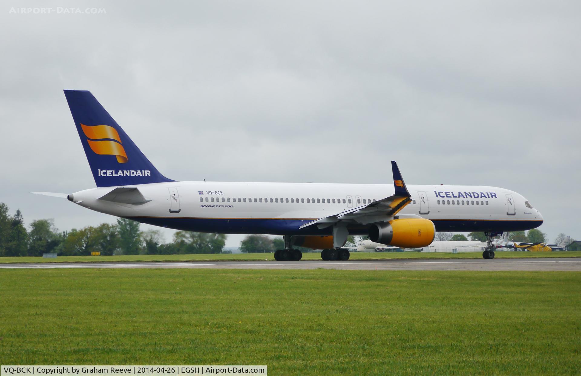 VQ-BCK, 1994 Boeing 757-256 C/N 26245, About to depart after a re-spray into Icelandair colours.