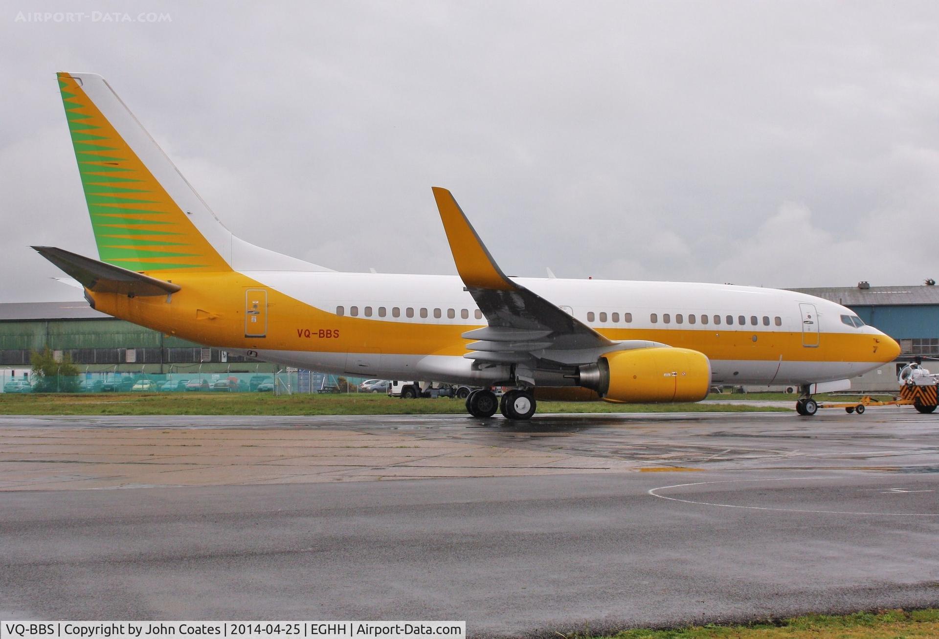 VQ-BBS, 2005 Boeing 737-7AK BBJ C/N 34303, Being towed to European ramp
