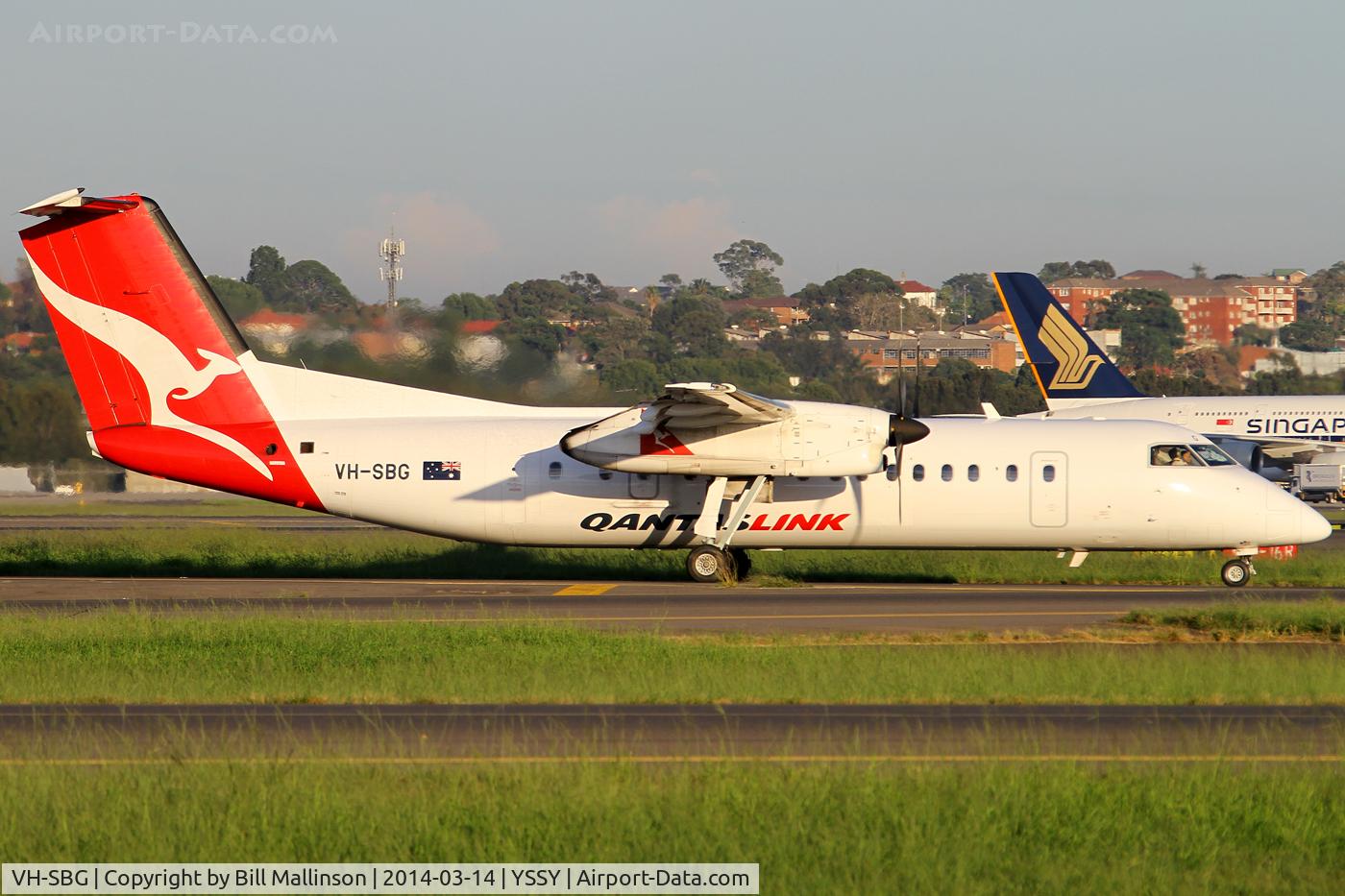 VH-SBG, 2001 De Havilland Canada DHC-8-315Q Dash 8 C/N 575, taxiing from 3 4R