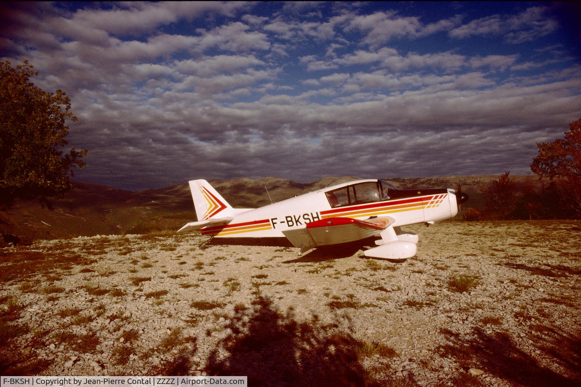 F-BKSH, SAN Jodel D-140C Mousquetaire III C/N 94, At Faucon (LID: LF2621), private backcountry airstrip, southern Drôme, France.