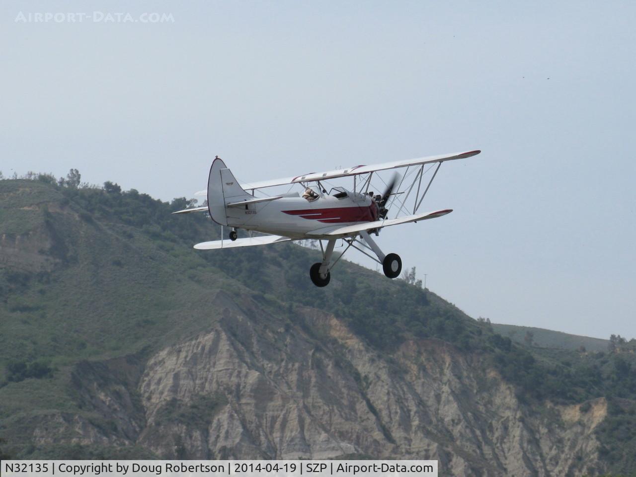 N32135, 1941 Waco UPF-7 C/N 5767, 1941 Waco UPF-7, Continental W670 220 Hp, takeoff climb Rwy 22