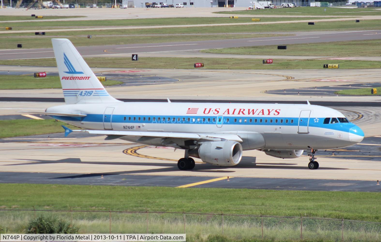N744P, 2000 Airbus A319-112 C/N 1287, USAirways Piedmont A319