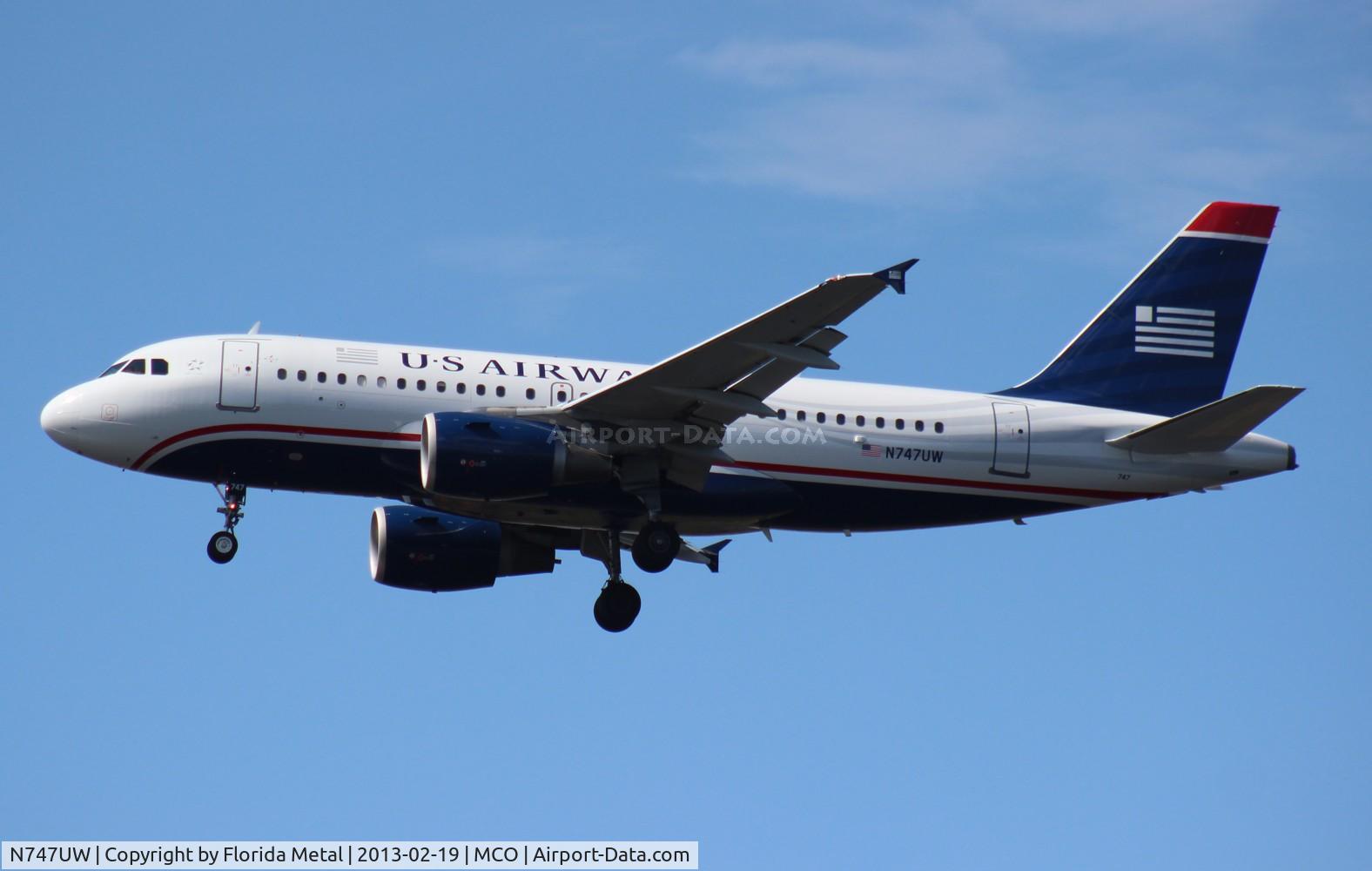 N747UW, 2000 Airbus A319-112 C/N 1301, US Airways A319