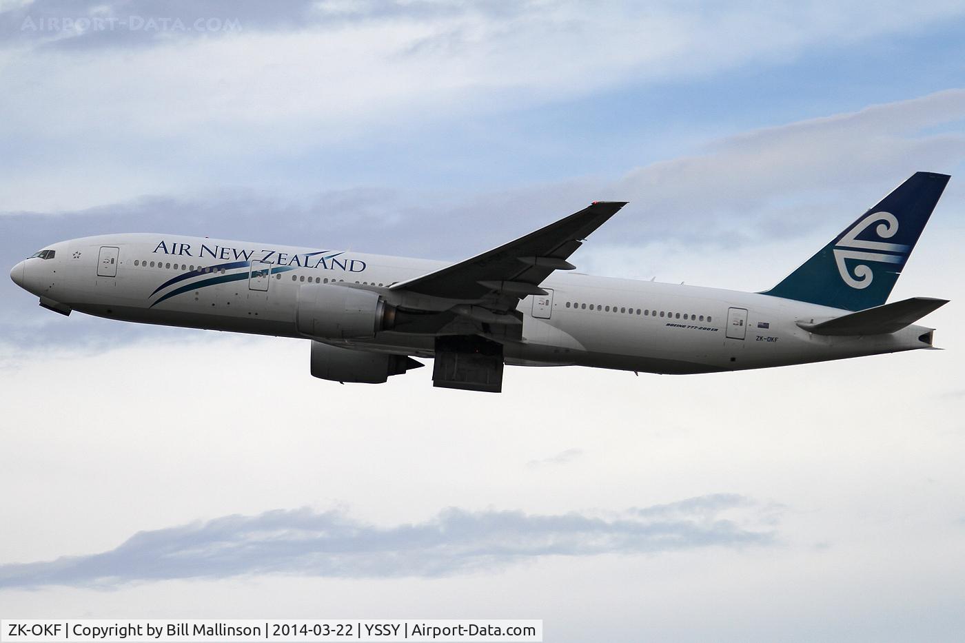ZK-OKF, 2006 Boeing 777-219/ER C/N 34378, away to AKL from 34L