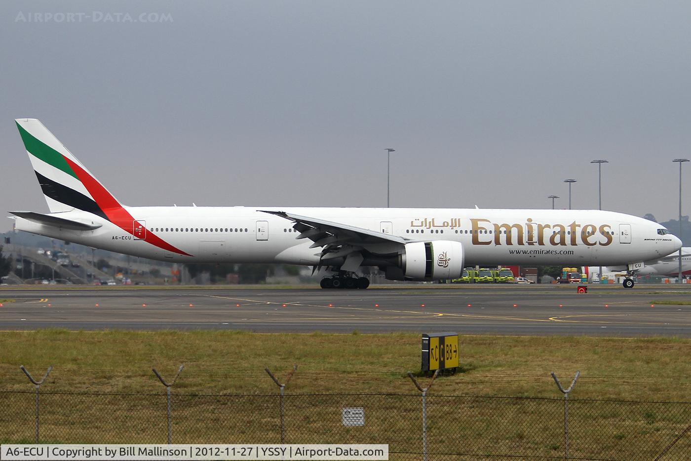 A6-ECU, 2009 Boeing 777-31H/ER C/N 35593, taxiing off 34L