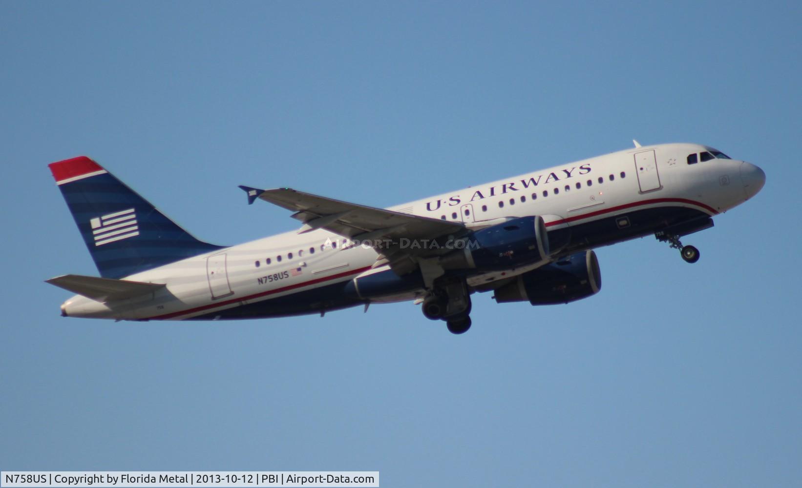 N758US, 2000 Airbus A319-112 C/N 1348, US Airways A319