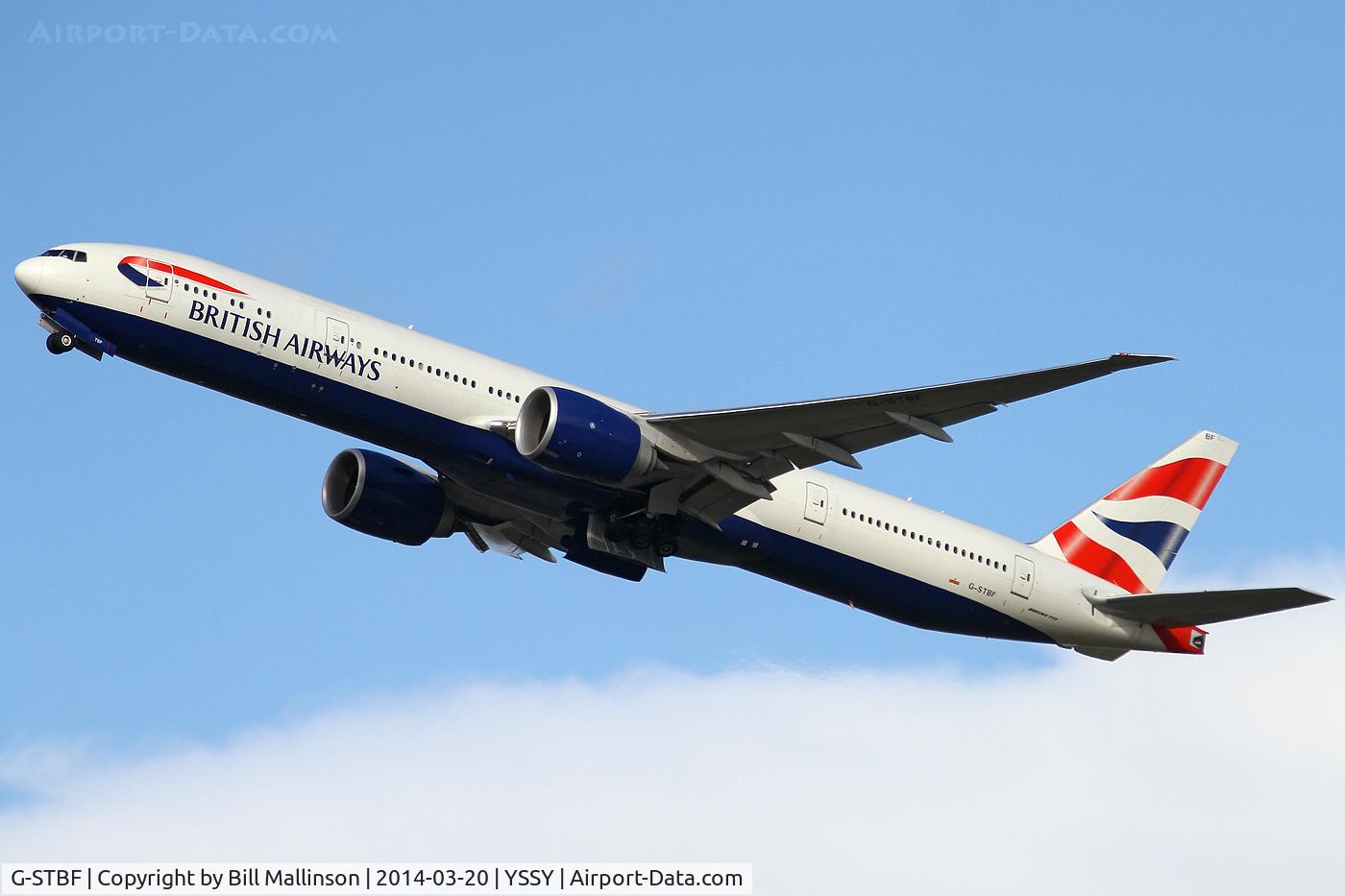 G-STBF, 2012 Boeing 777-336/ER C/N 40543, off for cucumber sandwiches with the Corgis and the queen