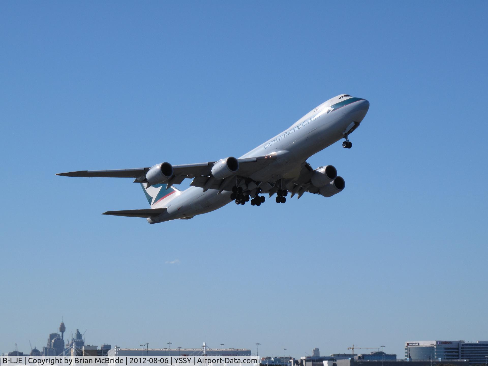 B-LJE, 2011 Boeing 747-867F/SCD C/N 39242, Cathay Pacific Airways Cargo. 747-867FSCD. B-LJE cn 39242 1441. Sydney - Kingsford Smith International (Mascot) (SYD YSSY). Image © Brian McBride. 06 August 2012