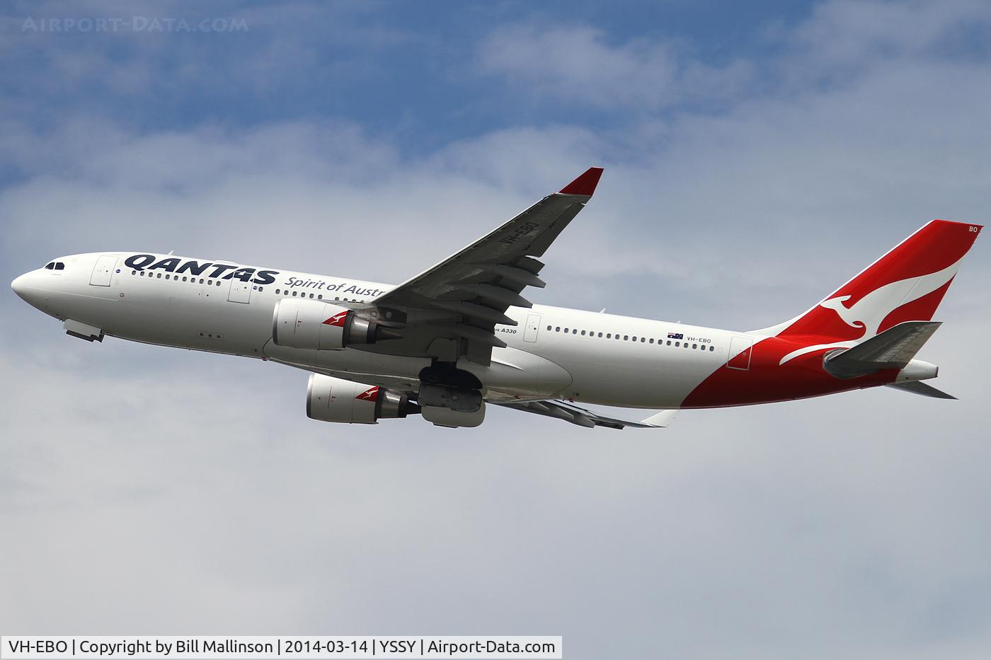 VH-EBO, 2010 Airbus A330-202 C/N 1169, away from 34L