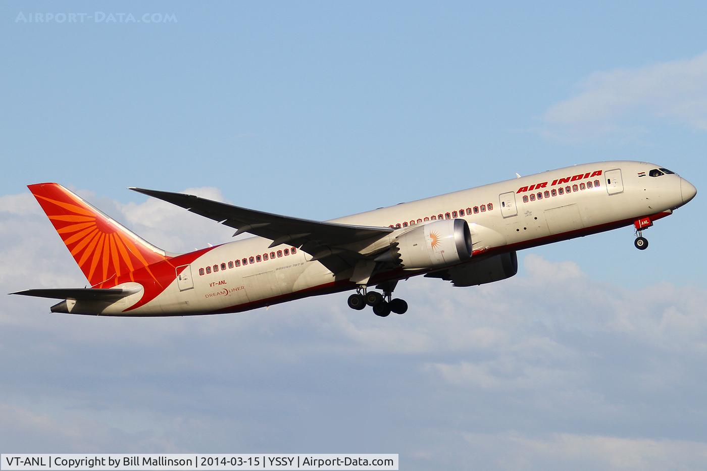 VT-ANL, 2012 Boeing 787-8 Dreamliner C/N 36283, away home for dinner