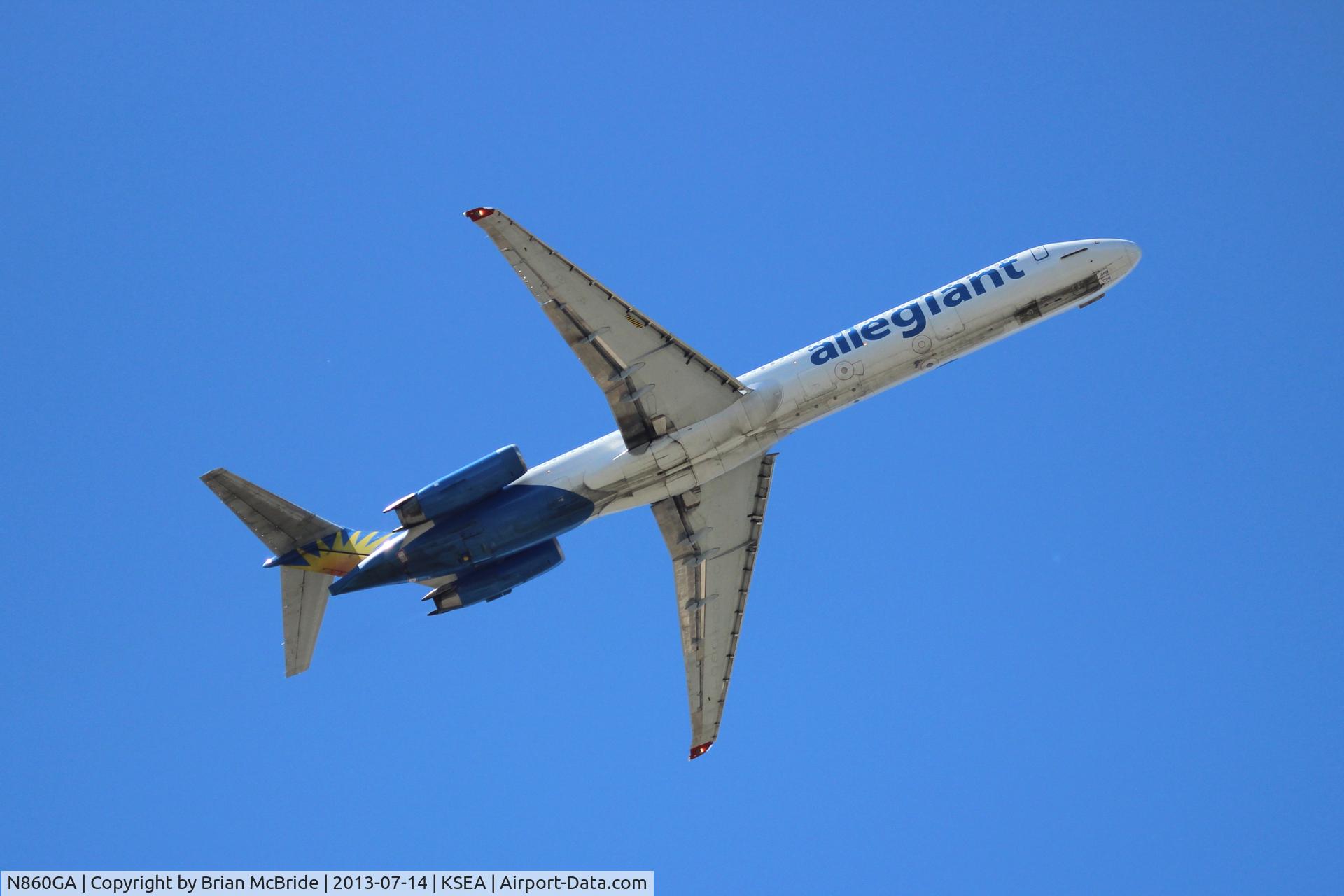 N860GA, 1989 McDonnell Douglas MD-83 (DC-9-83) C/N 49786, Allegiant Air. MD-83 (DC-9-83). N860GA cn 49786 1631. Seattle Tacoma - International (SEA KSEA). Image © Brian McBride. 14 July 2013
