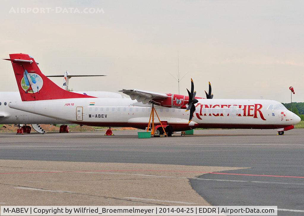 M-ABEV, 2005 ATR 72-212A C/N 723, In for maintenance at Contact Air Technik Saarbruecken.