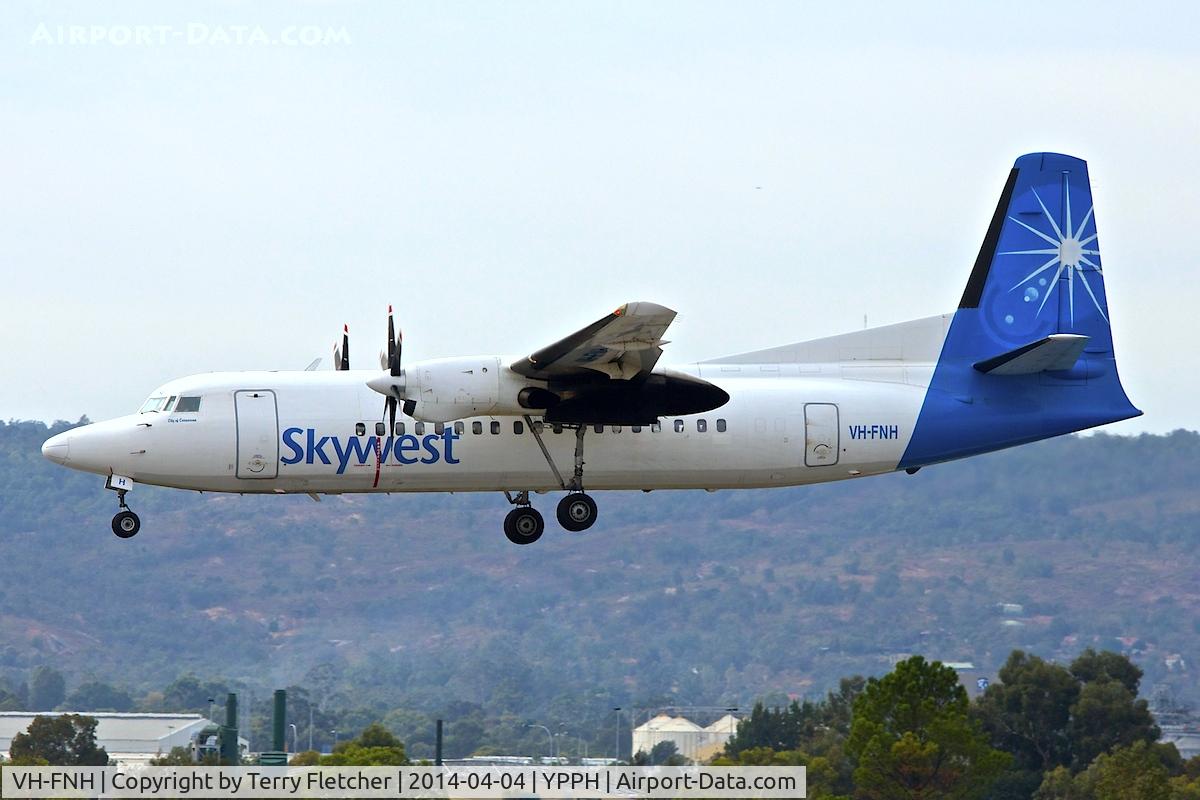 VH-FNH, 1987 Fokker 50 C/N 20113, 1987 Fokker 50, c/n: 20113 of Skywest at Perth
